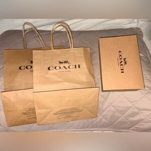 Coach Retail Shopping Bags + Gift Box Set – Authentic Store Packaging